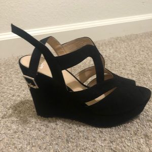 Black suede sandals